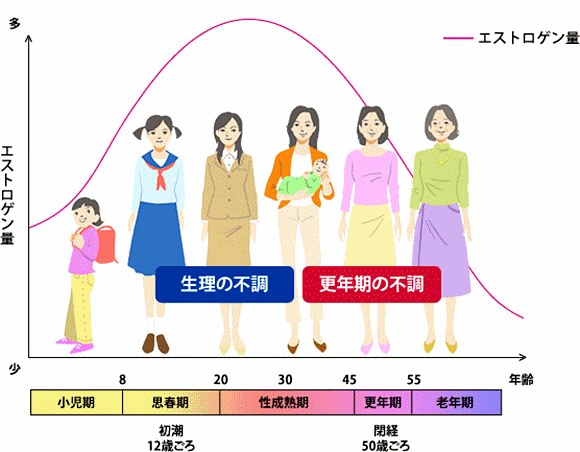 ホルモン量と年齢